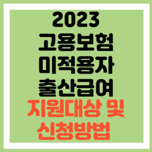 고용보험 미적용자 출산급여